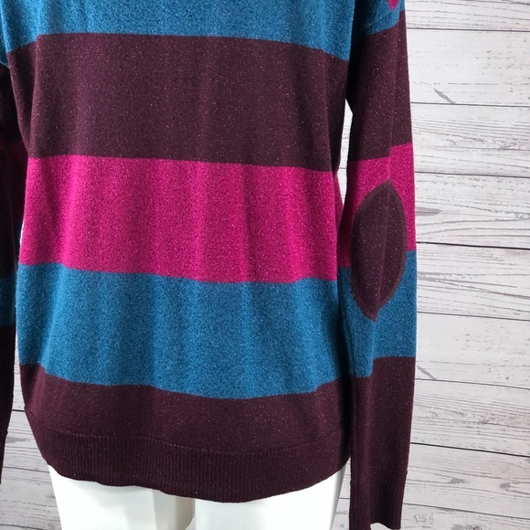 Kensie Womens Size L Melange Striped Knit Sweater - Picture 5 of 8